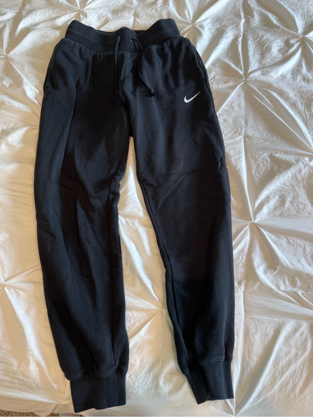 Nike Black Fleece Jogger Sweatpants | Women’s Small | Drawstring Joggers